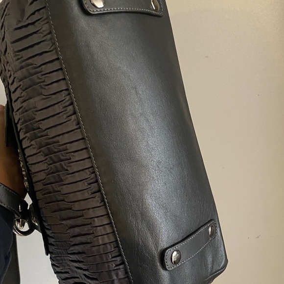 Coach Gray and silver Textured Shoulder Bag